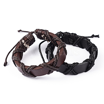 Adjustable Leather Cord Bracelets BJEW-L578-01-1