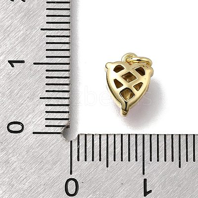 Heart Brass with Glass Charms KK-G525-07G-1