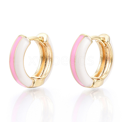Brass Huggie Hoop Earrings EJEW-S209-07-1