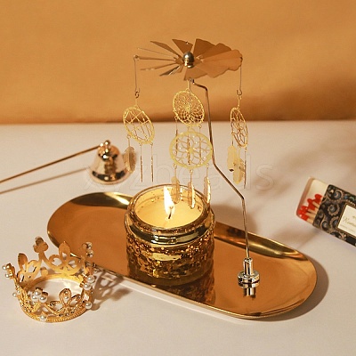 201 Stainless Steel Rotating Merry-Go-Round Tealight Candle Holder DJEW-CJC0002-01-1