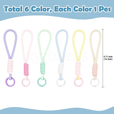 6Pcs 6 Colors Polyester Mobile Straps FIND-YW0010-93-1