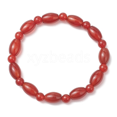 2Pcs 2 Styles  Natural Carnelian Beaded Stretch Bracelets for Couple BJEW-JB13416-03-1