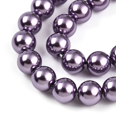 Baking Paint Pearlized Glass Pearl Bead Strands HY-N002-5mm-A14-1