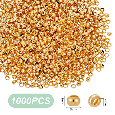 1000Pcs Brass Crimp Beads KK-UN0004-96-1