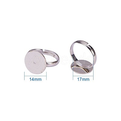 Brass Pad Ring Bases KK-PH0001-15S-1