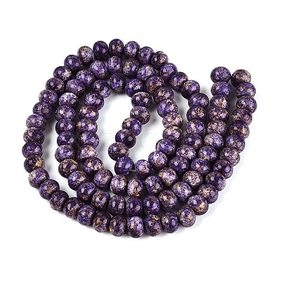 Opaque Baking Paint Glass Beads Strands GLAA-Q110-03A-09-1