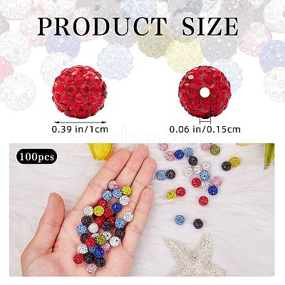 Pave Disco Ball Beads RB-SZ0001-09B-1