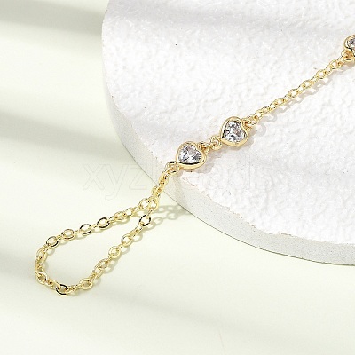 Brass Micro Pave Cubic Zirconia Mittens Bracelets BJEW-C156-01G-04-1