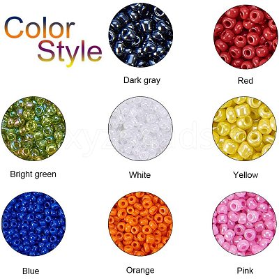 Mixed 12/0 Round Glass Seed Beads SEED-PH0006-2mm-04-1