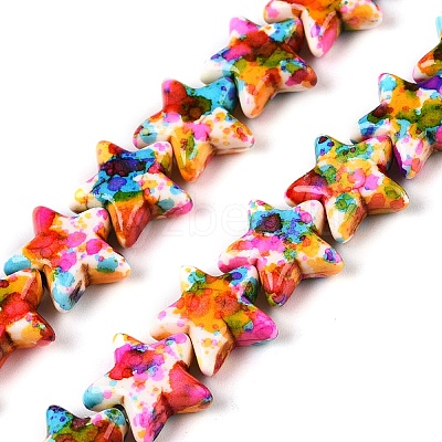 Spray Painted Synthetic Turquoise Beads Strands LS-UNKW-T001-11D-1