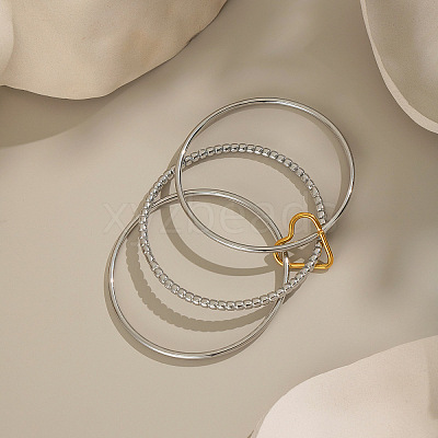 304 Stainless Steel Three-layer Bangles RT3191-1