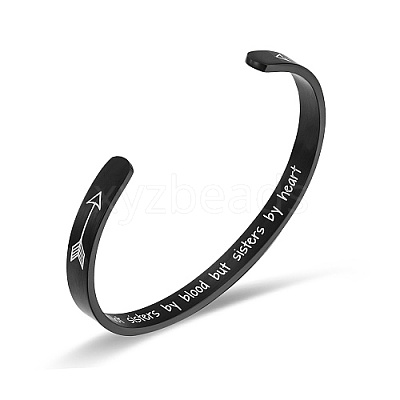 304 Stainless Steel Cuff Bangle for Women CR8784-3-1