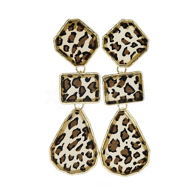 Alloy acrylic Dangle Stud Earrings LS-EJEW-M075-01G-05-1