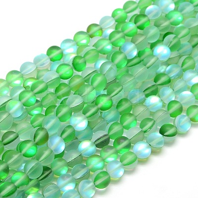 Synthetic Moonstone Beads Strands G-F142-10mm-05-1