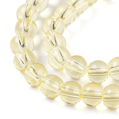 Baking Paint Transparent Glass Beads Strands DGLA-N006-6mm-03-1