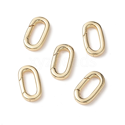 Brass Push Gate Snap Keychain Clasps KK-L006-039G-1