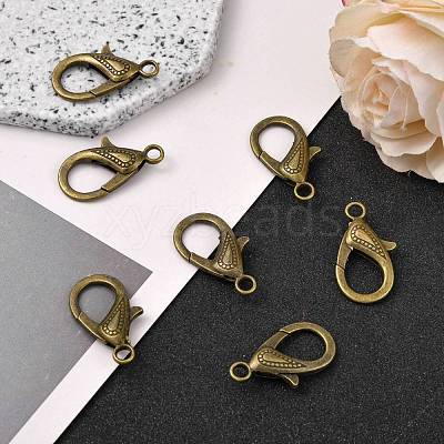Tibetan Style Alloy Lobster Claw Clasps PALLOY-O027-AB01-1