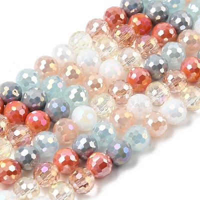 Electroplate Glass Beads Strands EGLA-D300-06-8mm-19-1