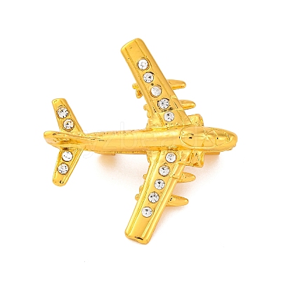 Zinc Alloy Crystal Rhinestone Brooch JEWB-U010-03G-02-1