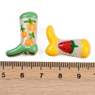 Boot Baking Paint Glass Enamel  Beads LAMP-C020-02-1