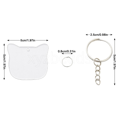 30Pcs Iron Split Key Rings with Chain DIY-YW0009-02-1