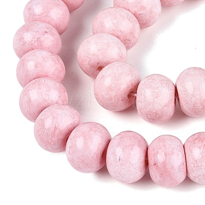 Opaque Baking Paint Glass Beads Strands GLAA-Q110-03A-01-1