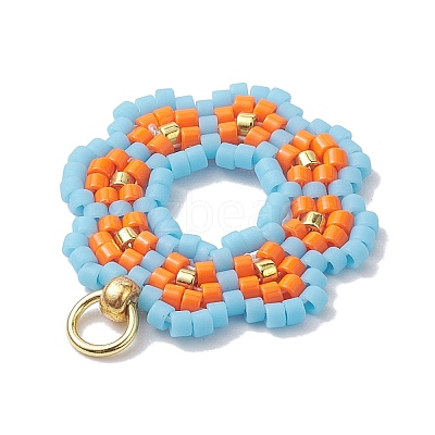 Seed Beads Beaded Charms PALLOY-MZ00205-1