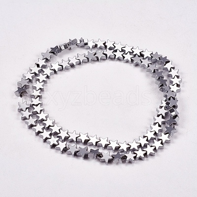 Electroplate Non-magnetic Synthetic Hematite Beads Strands G-J173-6x6mm-02-1