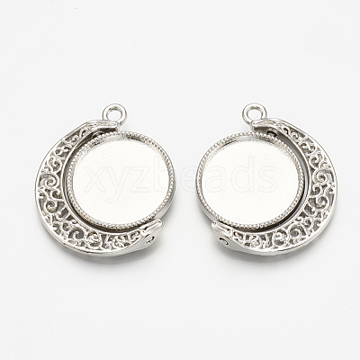 Alloy Pendant Cabochon Settings X-PALLOY-S108-11P-1