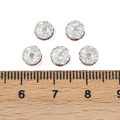 Brass Rhinestone Spacer Beads RB-A014-L6mm-21S-1