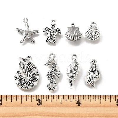 48Pcs 8 Styles Alloy & Stainless Steel Pendants DIY-FP0001-57-1