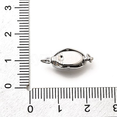 Oval Rack Plating Brass Box Clasps KK-S508-13P-1