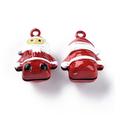 Christmas Baking Paint Brass Bell Pendants X-KKB-S002-002-1