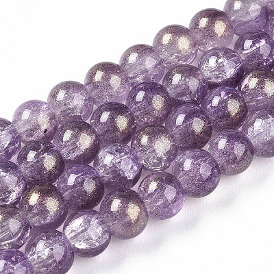 Transparent Crackle Glass Bead Strands X-GLAA-T025-8mm-02E-1