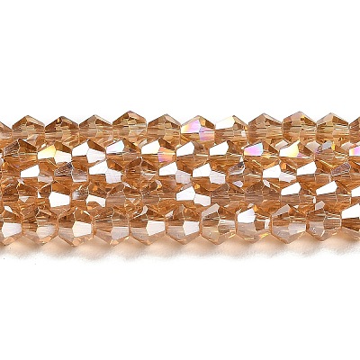 Transparent Electroplate Glass Beads Strands GLAA-F029-3mm-A18-1