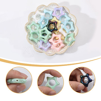 35Pcs 7 Colors Acrylic Bead Frame SACR-CA0001-21-1