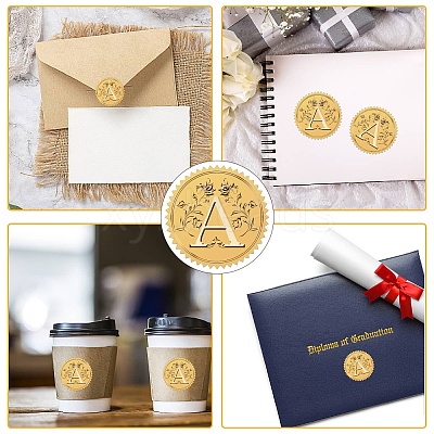 34 Sheets Self Adhesive Gold Foil Embossed Stickers DIY-WH0509-085-1
