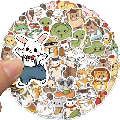 60Pcs PVC Waterproof Zodiac Signs Stickers PW-WG68C3E-01-1