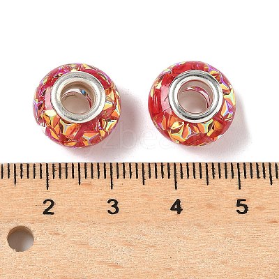 Transparent Resin Rondelle European Beads RESI-S023-22-1