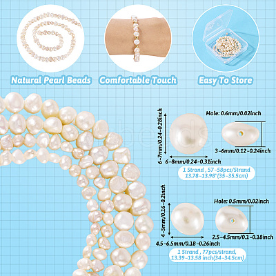 2 Strands 2 Srtyles Natural Cultured Freshwater Pearl Beads Strands PEAR-TA0001-20-1