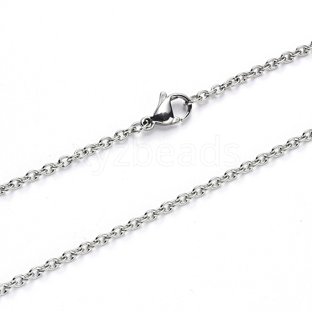 304 Stainless Steel Cable Chain Necklace NJEW-S420-007B-P-1