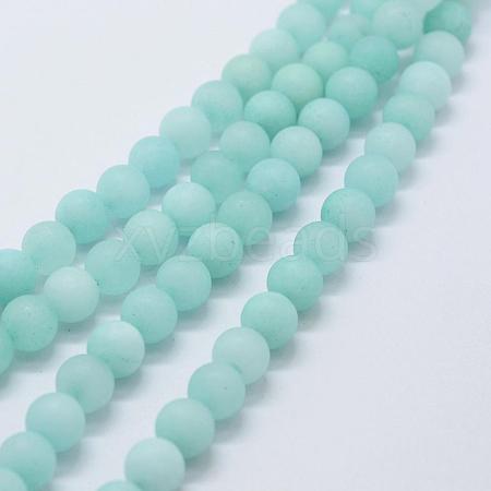 Natural & Dyed White Jade Bead Strands G-P370-01-6mm-1