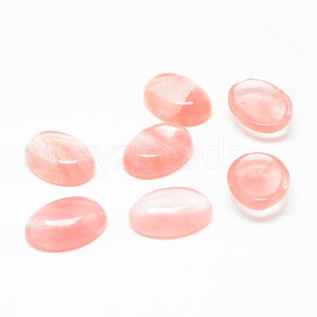 Cherry Quartz Glass Cabochons G-T020-18x25mm-07-1