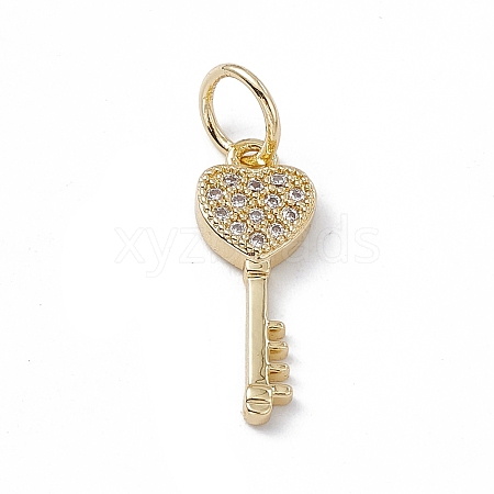 Rack Plating Brass Micro Pave Cubic Zirconia Pendants KK-G451-08G-1