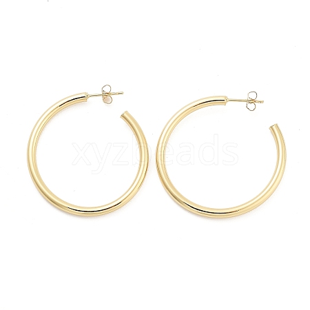 Rack Plating C-Shaped Brass Stud Earrings EJEW-G409-03G-1