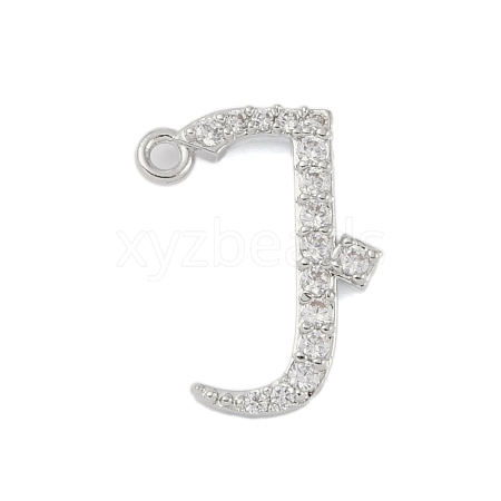 Rack Plating Brass Micro Pave Clear Cubic Zirconia Pendants KK-A224-03G-P-1