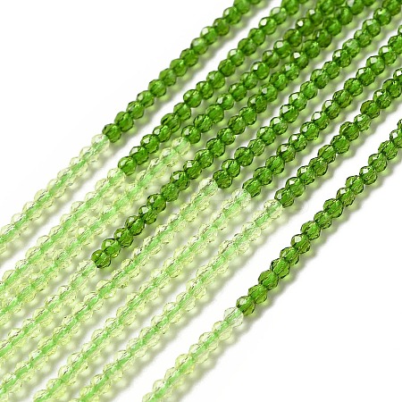 2 Colors Transparent Glass Beads Strands GLAA-G093-01M-1