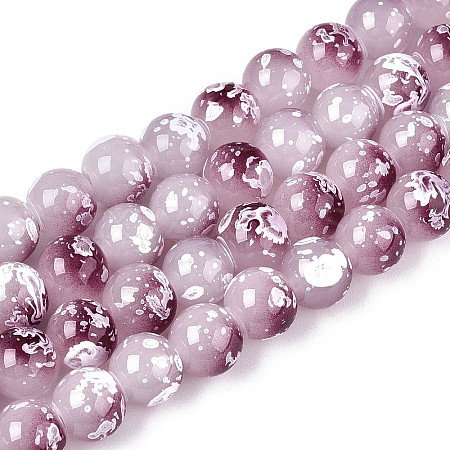 Baking Paint Glass Beads Strands DGLA-N015-8mm-05-1