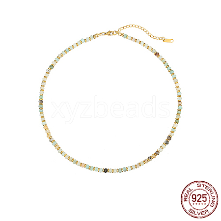 Natural Amazonite Beaded Necklaces for Women LM9540-1-1
