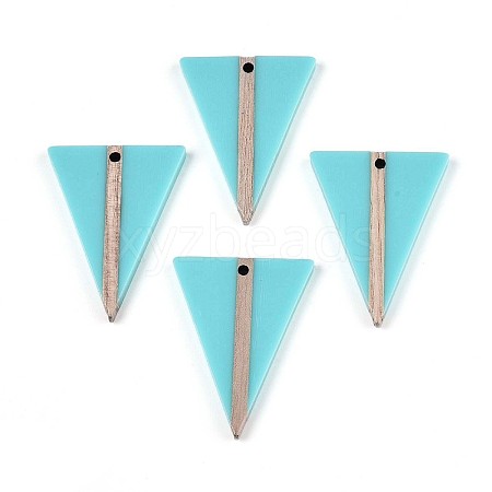 Opaque Resin & Wood Pendants RESI-T057-43A-1